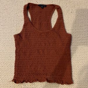 AEO Burnt Orange-Reddish Ruched Tank Top